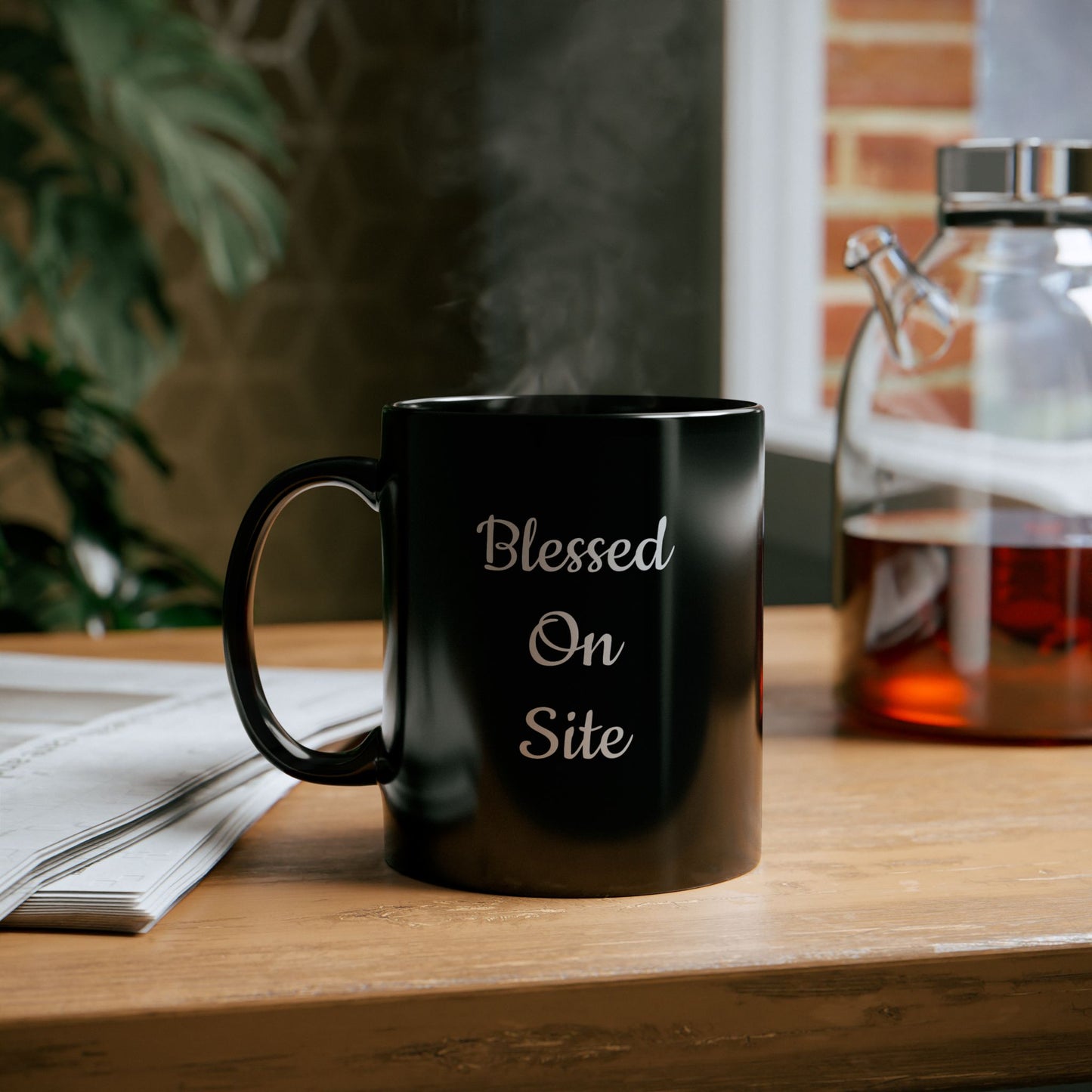 Blessed On Site Black Mug (11oz)
